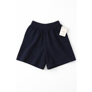 NWT Rare St John Collection Navy Knit Shorts Santana Wool Blend Size 2 USA